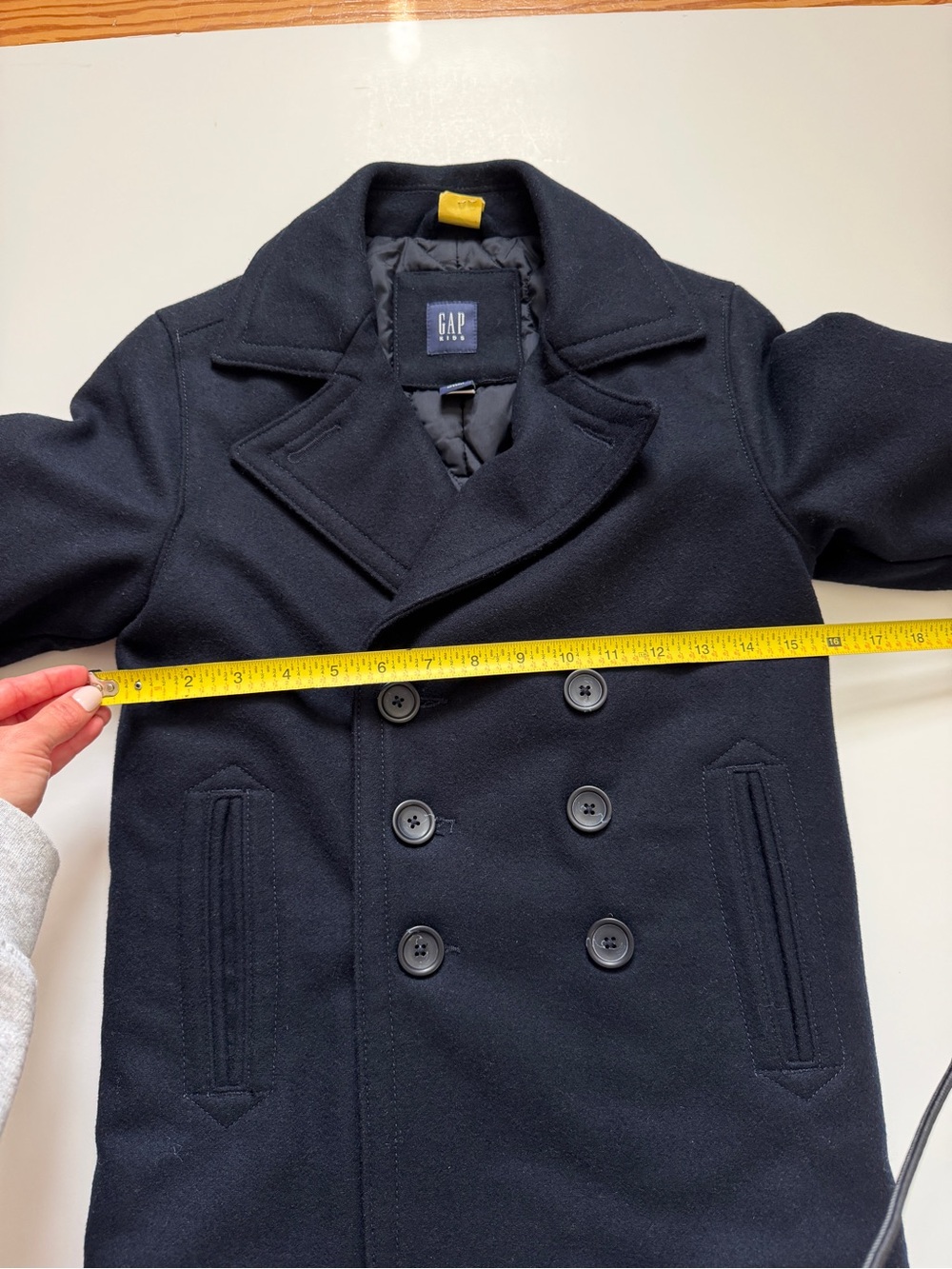 GAP Kids Navy Double-Breasted Peacoat Navy Boys Size Small 6 - 7 - Picture 7 of 9